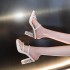 High heels women's 2024 summer new transparent sandals with a thick heel and a crystal heel, paired with a cool slipper