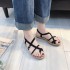 New flat bottomed flip flops for women's summer beach shoes, trendy Korean version with exposed toes for women