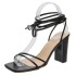 2022 Summer Large Foreign Trade Women's Shoes Sexy Square Head Strap Thin Heels Cross Strap Sandals Women's Cross Border