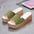 2019 Women's Summer Fashion Outerwear Slippers Korean Edition Tai Po Heel Cool Drag Thick Bottom High Heels Sponge Cake Bottom One Line Slippers