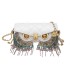 Tassel bag for women 2024 Korean version fashion diamond grid small fragrant style personality owl funny one shoulder chain small square bag