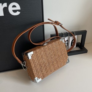 Summer Bag 2024 New Korean Edition Fashion Retro Shoulder Bag Instagram Internet Celebrity Women's Crossbody Woven Box Bag