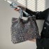 Large capacity armpit bag new 2024 spring European and American fashion sequin colorful shoulder bag ins women's bucket bag