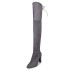 Wish AliExpress European and American autumn and winter plus size knee high boots high heels round toe frosted zipper women's boots size 42 43