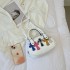 Bag girl 2024 Korean version fashion splicing funny personality internet celebrity ins western-style girl hand-held crossbody pillow bag