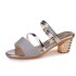 2021 Summer New Korean Sandals Women's Coarse Heel with Open Toe Middle Heel Pair One Shoe Two Wear Coarse Heel Cool Dragging Women's Shoes