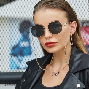 Chain sunglasses for women, 2022 new model, internet celebrity, same style, anti drop chain hanging rope, same style, irregular sunglasses, female trend