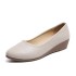 2020 Autumn New Women's Singles Shoes Slope Heel Comfortable Pointed Bean Shoes Mid Heel Work Mom Shoes Trendy