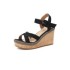 Korean version wedge heel women's buckle with suede heel sandals solid color exposed toe thick sole waterproof platform fish mouth shoes women's shoes