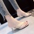 Transparent high-heeled sandals for women in the summer of 2020, new thin heel square toe Roman sandals with exposed toes, wholesale from female fashion manufacturers