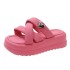 2023 summer new women's slippers, women's outerwear, cross thick soled beach sandals, casual fairy style, height increasing women's shoes