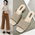 Mid heeled cool slippers for women in the summer of 2020, new Korean version, Flyknit, one-piece fashionable women's cool slippers, wholesale and dropshipping