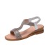 Summer New Roman Thick Bottom Slope and Water Diamond Bohemian Women's Sandals for Students' Casual Lightweight Beach Sandals for Women