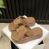 Outing slippers for women in summer 2024, new style with thick sponge cake sole, height increasing, small and casual beach sandals for outdoor wear