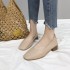 Shallow mouth new grandma shoes Korean version soft leather single shoes Women's head thick heel 2020 Korean version mid heel retro women's shoes