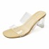 Cold slippers for outdoor wear, thick heels for summer 2020, high heels, transparent one-piece slippers, crystal heels, semi slippers, women's cold slippers