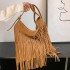 Bag 2024 New Korean Fashion Tassel Shoulder Bag Instagram Internet Celebrity Large Capacity Crossbody Retro Matte Bag for Women