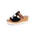 2018 Spring New Style Slope Heel Sponge Cake Bottom Women's Sandals Middle Heel One Line Dragging Cool Slippers High Heel Thick Bottom Korean Edition