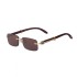 2023 New Retro Wood Grain Mirror Leg Sunglasses for Men's Fashion, Frameless Box Sunglasses for Women's Trend, Cross border Wholesale