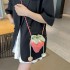 Cute Little Bag Summer 2024 Forest style Girl's Western Style One Shoulder Cross Shoulder Knitted Cartoon Strawberry Bucket Bag Cross border