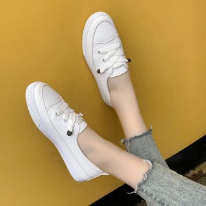 Casual Shoes for Women 2021 Spring New Collection Board Shoes Leather Surface White Shoes for Women Korean Edition Versatile Ins Women's Shoes