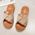 2020 Summer New Collection of 100 Women's Outdoor Slippers, Paired with Korean Edition Cowhide Soft Bottom Cool Dragging One Line Dragging Beach Shoes