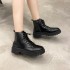 2020 Autumn New Black Handsome Martin Boots Women's Sponge Cake Thick Bottom Short Boots