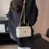 Women's handbag 2024 new Korean version fashion handbag ins small fragrant style diamond grid texture crossbody box bag pu