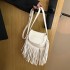 Bag Autumn/Winter 2024 Korean Fashion Tassel Small Square Bag ins Retro Texture Women's Handheld Crossbody Bag