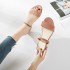 One shoe, two women's sandals, summer 2018 new Korean version, thick heel, middle heel, straight strap, Roman style exterior, chic fairy women's shoes