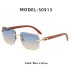 2022 New Fashion Box Sunglasses for Women's Fashion Internet Celebrity Instagram Same Style Frameless Cut Edge Sunglasses for Women's Trendy