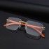 2024 new European and American imitation wood grain leopard leg sunglasses men's diamond trimmed sunglasses men wholesale sunglasses