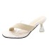 Transparent high-heeled sandals for women in the summer of 2020, new thin heel square toe Roman sandals with exposed toes, wholesale from female fashion manufacturers