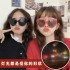 Lights become love romantic glasses at night Tiktok net red same sunglasses fashion peach sunglasses female fashion 2023