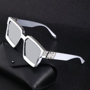 2022 New Diamond Set Large Frame Sunglasses for Women, European and American Internet Celebrities, Millionaires, Same Style Sunglasses for Men, Trendy Shapes