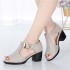 Fish Mouth Sandals for Women 2022 Summer New Collection Roman Women's Coarse Heel Middle Heel Women's Shoes Middle aged Mom Shoes Wholesale