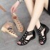 Soft leather Roman sandals for women's summer 2022 new item, soft soled mom shoes, fashionable outerwear women's sandals, wedge heel women's shoes