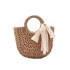 Cross border handmade woven bag 2024 internet celebrity with cute hand-held grass woven versatile beach vacation bag trend