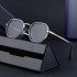 2024 New European and American Retro Box Sunglasses for Men, Punk Style Small Box Sunglasses for Men, Cross border Wholesale Shapes