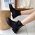 2020 Autumn New Black Handsome Martin Boots Women's Sponge Cake Thick Bottom Short Boots