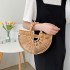 Internet celebrity summer woven bag 2024 forest style girl fashion hollow out large capacity pearl small fragrance handbag trend