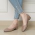 2023 Autumn New Large 41 Square Head Single Shoes Coarse Heel Shallow Mouth Grandma Shoes Comfortable Low Heel Four Seasons Women's Shoes Wholesale