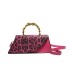 Cross border women's bag 2024 new European and American fashion leopard print personalized retro texture hand-held crossbody small square bag PU