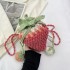 Cute Little Bag Summer 2024 Forest style Girl's Western Style One Shoulder Cross Shoulder Knitted Cartoon Strawberry Bucket Bag Cross border