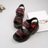 Sandals, women's beach shoes, sloping heels, simple Velcro, high heels, Roman casual shoes for women