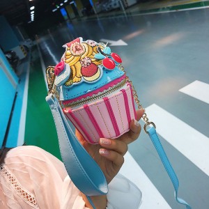 Bag Women's Bag 2024 Fashion Individuality Creativity Bags Tiktok Net Red Ice Cream Cartoon Girl Chain Crossbody Bag