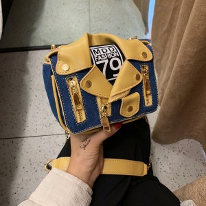 Fashion Design Women's Bag 2024 Korean Edition Fashion Rivet Personalized Creative Jacket Bags Internet Celebrity Chain Cross Shoulder Small Bag