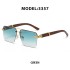 Frameless sliced sunglasses for men's foreign trade sunscreen imitation wood grain sunglasses legs large square sunglasses for women's trendy shapes