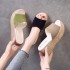 2019 Women's Summer Fashion Outerwear Slippers Korean Edition Tai Po Heel Cool Drag Thick Bottom High Heels Sponge Cake Bottom One Line Slippers