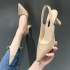 2022 Spring and Summer New Pointed High Heels for Women, Thin Heels, Headless Sandals, Back Air Shallow Mouth Single Shoes for Women